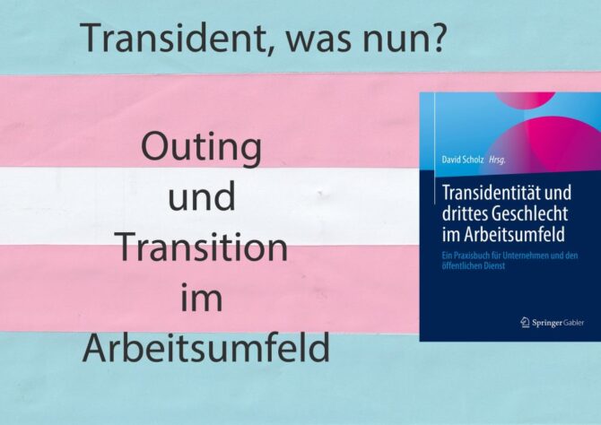 Transidentität und drittes Geschlecht im Arbeitsumfeld - Rezension Fachbuch Symbolbild mit Transflagge - Buchcover
